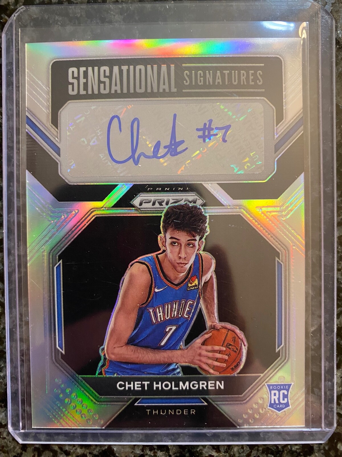2022-23 Prizm Basketball Chet Holmgren Sensational Signatures Silver Auto Rookie