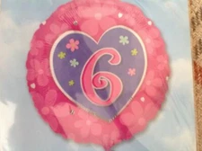 6th birthday 18" pink foil balloon #16007 B25