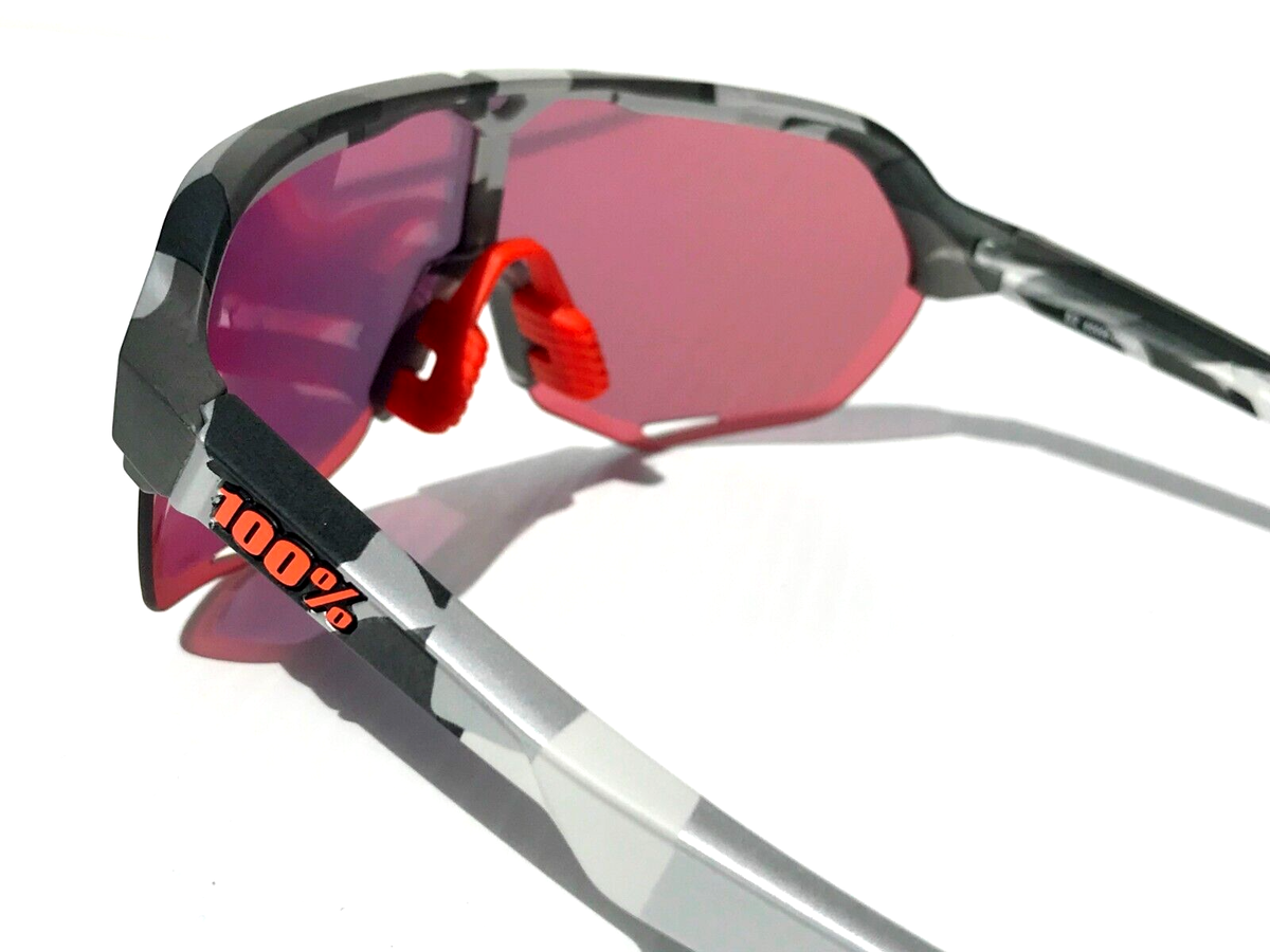 100% Percent S2 Soft Tact Grey Camo HiPER Red Mirror Lens Sunglass