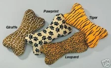 Zanies Wild Style Animal Print Plush Squeaky 8” Bone – 4 patterns available