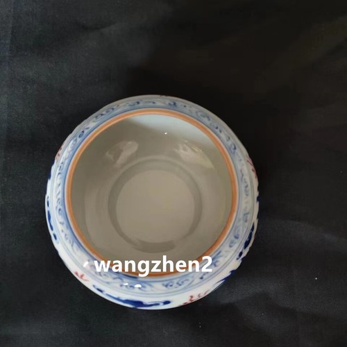 Exquisita maceta de porcelana china azul y blanca con patrón de dragón - Imagen 8 de 10