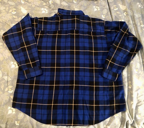Vintage Appalachian Trail Flannel Mens XXL Blue/Black/Gold Plaid Free Shipping! - Picture 7 of 7