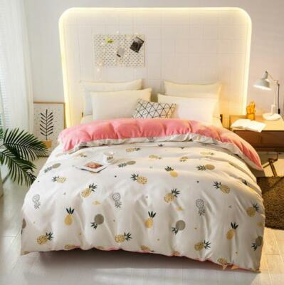 3D Pineapple Pink NAO7736 Bed Pillowcases Quilt Duvet Cover Set Queen King Fay