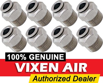 1/2'' NPT MALE TO 3/8'' OD HOSE PUSH TO CONNECT/PTC STRAIGHT FITTING 8PK VXA7123-8