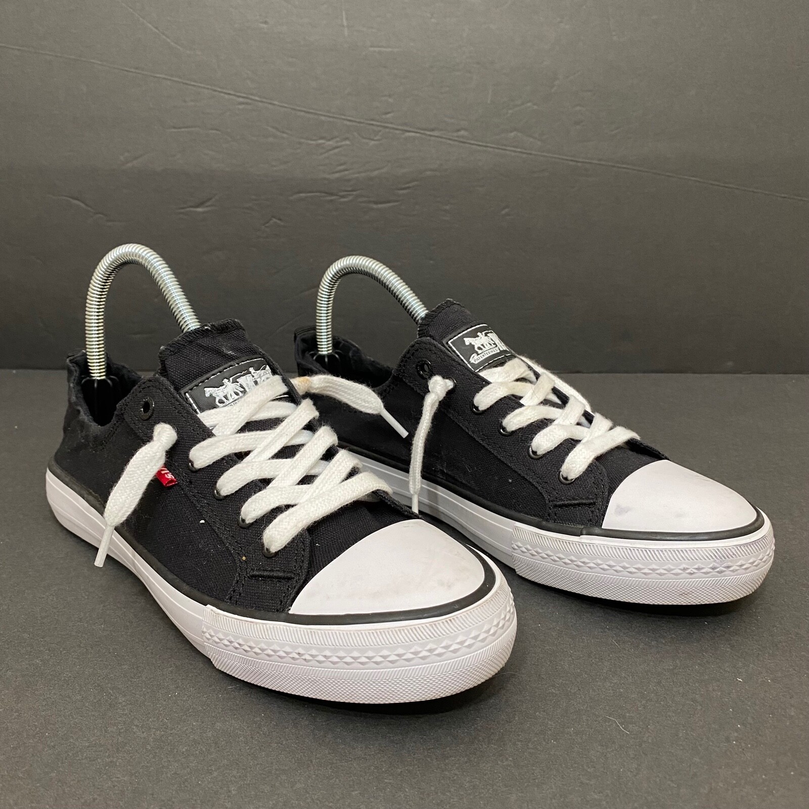 White Canvas Lace Up Shoes, Size 