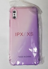 Thin Shockproof Color Case For iPhone X/XS Soft TPU 4-Corners Purple  Pink