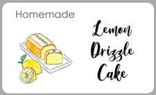 Stickers for Homemade Lemon Drizzle Cakes Personalised Baking Product Labels