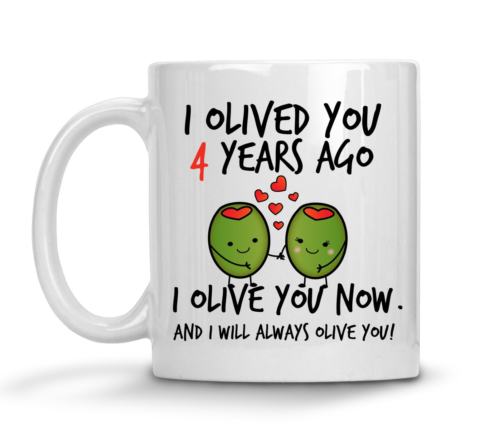 4th Wedding Anniversary Gift For Him Personalized Anniversary Mug 4th