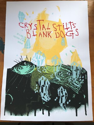 Crystal Stilts & Blank Dogs - Berlin Sacred Bones Gigposter Screenprint 2011