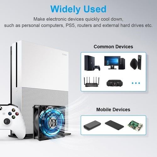 USB PC Ventilator Kühlung Fan Gehäuselüfter Lüfter Kühlventilator Einstellbare - Afbeelding 5 van 12