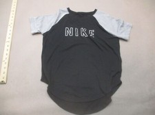 NIKE DRI-FIT Size L Kids Unisex Cotton Crew Neck Short Sleeve Athletic Top 636