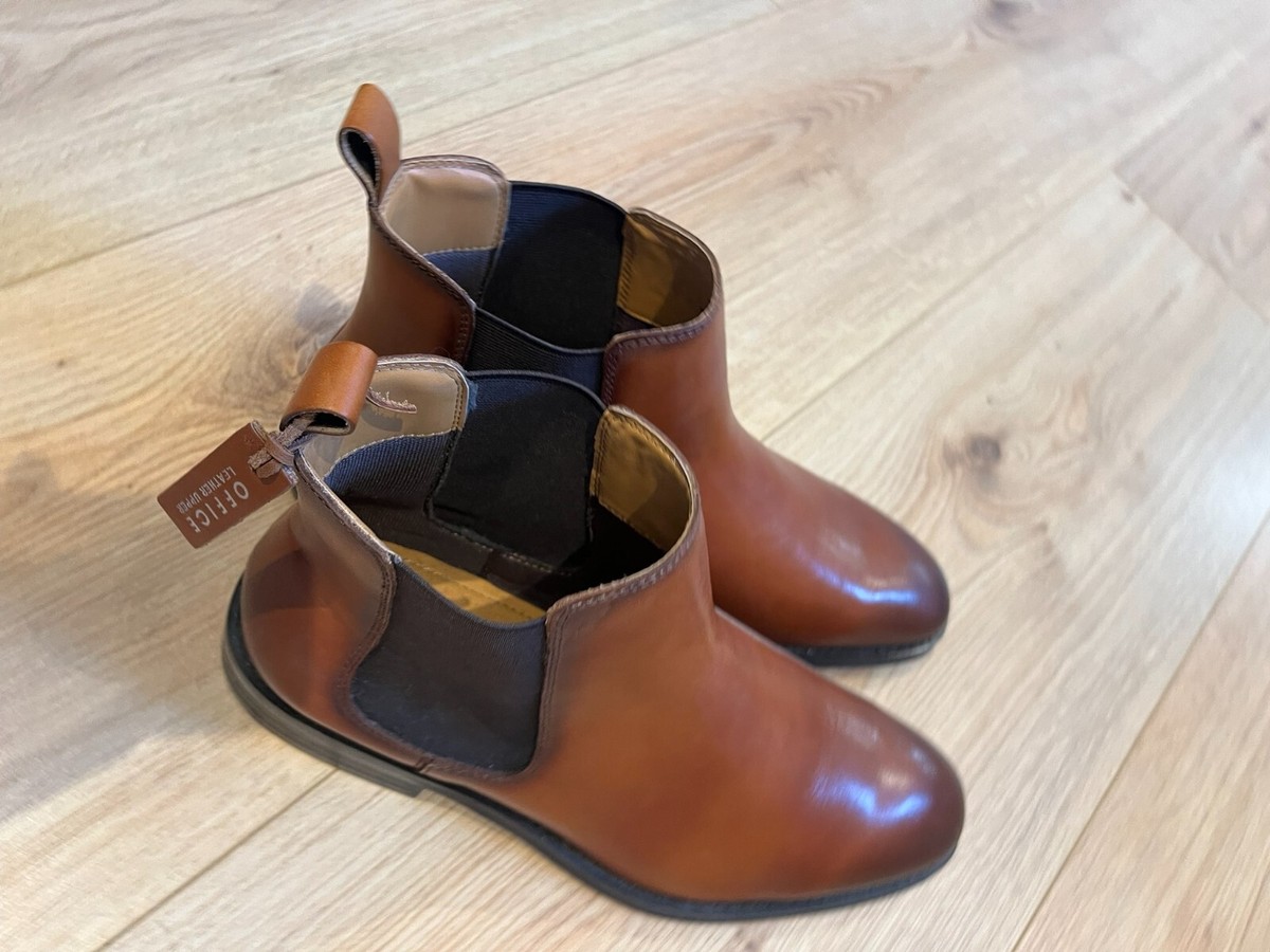 OFFICE Blenheim Chelsea Boots Brown Tan Leather UK EU 44 ASOS