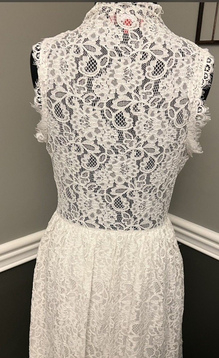 white lace dress pretty little thing Six Stories Women's Lace Sleeve Cup Detail Mini Dress main image 1