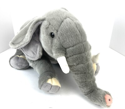 FAO Schwarz Gray Elephant Plush Soft Stuffed Large 20-22