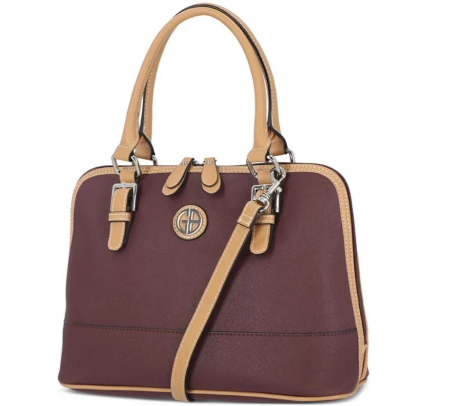 GIANI BERNINI saffiano искусственной кожи купол сумка через плечо сумка - вино / бежевый - Изображение 3 из 4