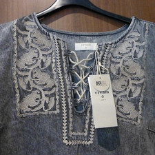 New Better Cotton initiative BCI snow grey denim dress kaftan, EU44, UK16, US 14