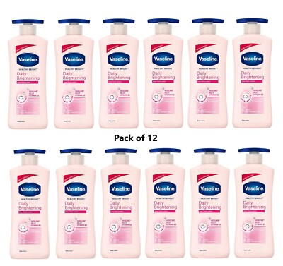 12 x Vaseline Healthy Bright tägliche Aufhellung gleichmäßiger Ton Lotion, 20,3 oz/600 ml