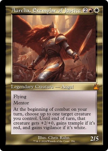 MTG Aurelia, Exemplar of Justice Retro Frame  - Ravnica Remastered #356