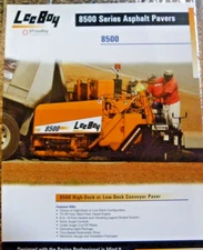 Factory OEM Dealership Spec Brochure LeeBoy 8500 Paver 2-08 Asphalt Paver