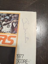 BILLY MARTIN 1977 DETOIT TIGERS SCORE BOOK PROGRAM HAND SIGNED COA PSA