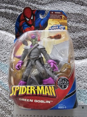 Marvel Spider-Man GREEN GOBLIN w Pumpkin BOMBS + BATTLE GLIDER. Hasbro 2008 New
