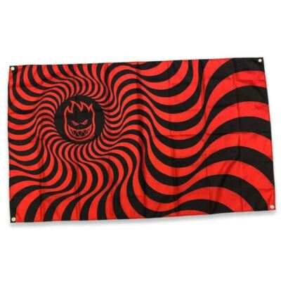 Spitfire Wheels BIGHEAD SWIRL Skateboard Banner BLACK/RED 60''x 36''