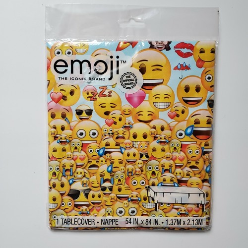Emoji Plastic Tablecover Tablecloth 54x84 in Smiling Smiley Face Birthday Party - 第 2/7 張圖片