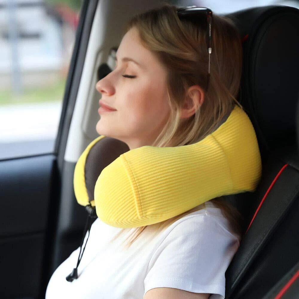 Travel Pillow Memory Foam with 360-Degree Head Support Comfortable Neck Pillo...