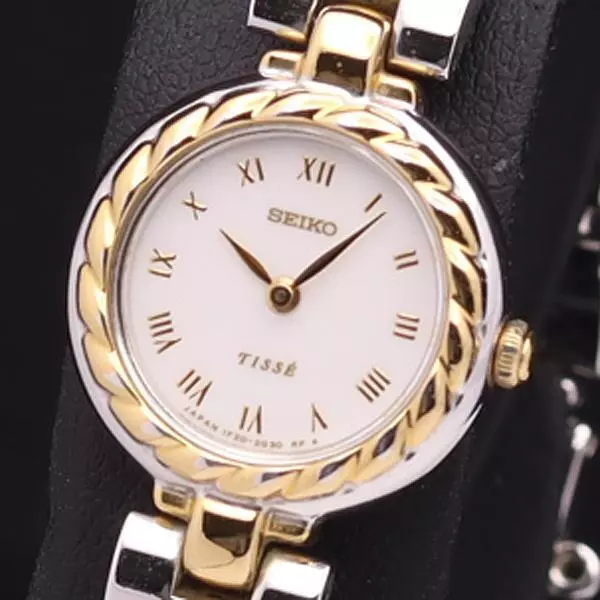 Seiko Quartz Tisse 1F20 1A80 Round Women s Analog Watch Genuine