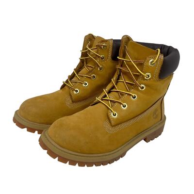 Timberland Junior Premium Waterproof Leather Boots 6'' Nubuck Tan 107.3=S1501