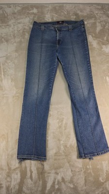 2K Just Jeans Women s Denim Jeans Size 14 Blue Bootcut Raw Hem Mid Rise Stretch