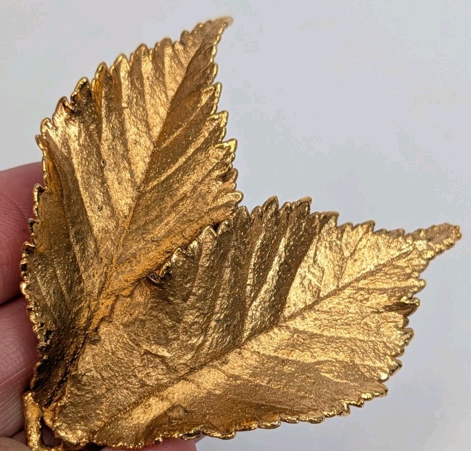 Women's Vintage Gold Plated Dipped Real Double Le… - image 4