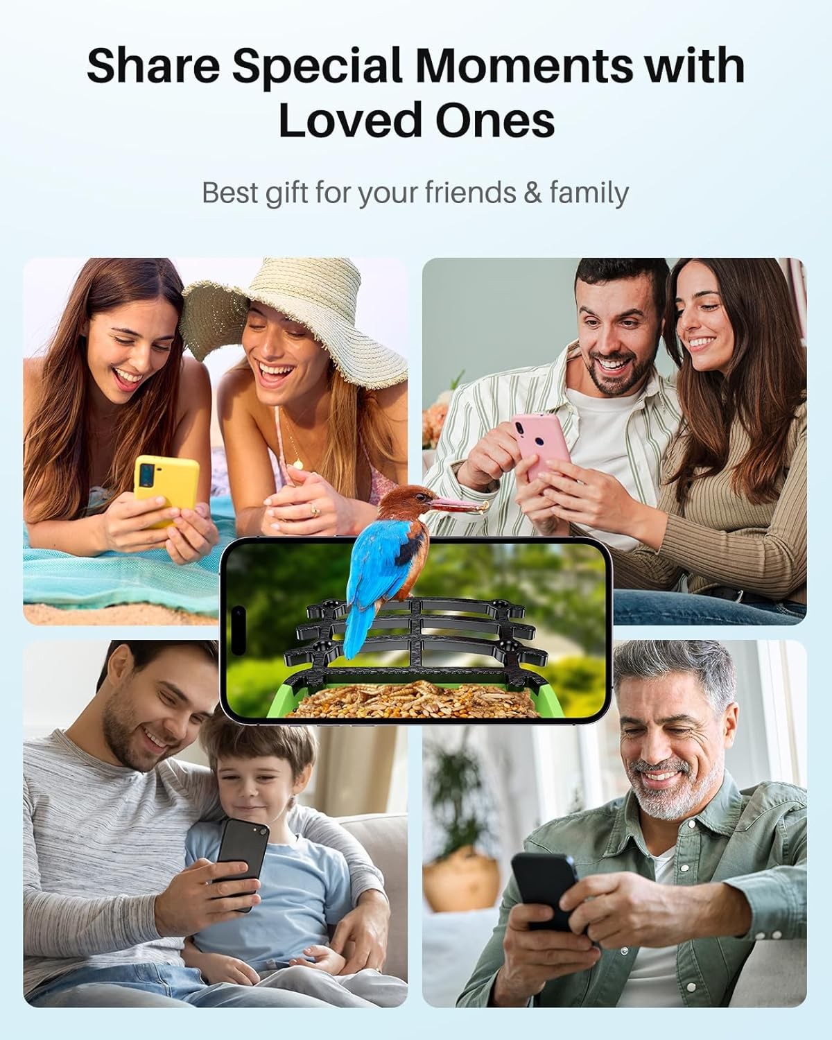 Bird Feeder with Camera, 2K HD AI Identify Smart Bird House Camera with Solar Po