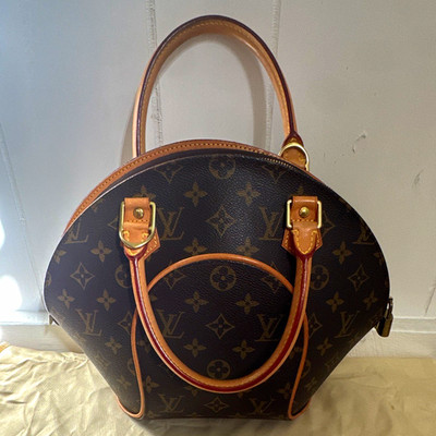 Louis Vuitton Monogram Ellipse Satchel Top Handle Brown Zip Small Dust Bag