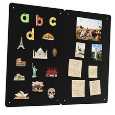 2 Pack Magnetic Board for Wall, 17.5" x 11.4" Magnet Bulletin Memo Board, Black