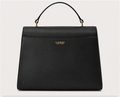 Lauren Ralph Lauren Farrah Medium Black Leather Top-Handle Satchel