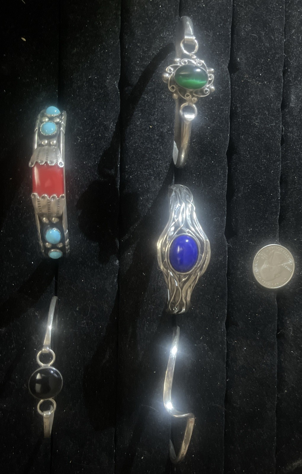 Large Sterling Silver Bangle Lot - image 1