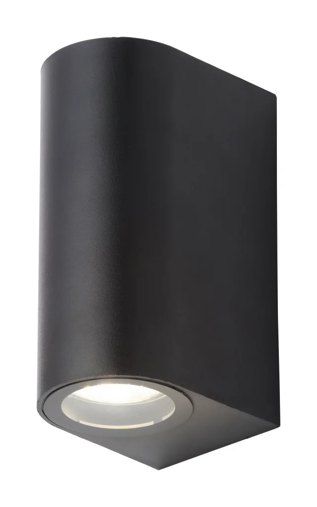 Wall Light Black Iona Double Spot IP44 Coast Outdoor CZ-35705-BLK