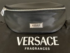 Versace Fragrances Black Belt Bag Travel Pouch Fanny Pack with Dust Bag New