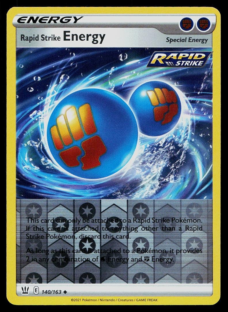 Pokemon Card Battle Styles Rapid Strike Energy 140/163 Reverse Holo Uncommon