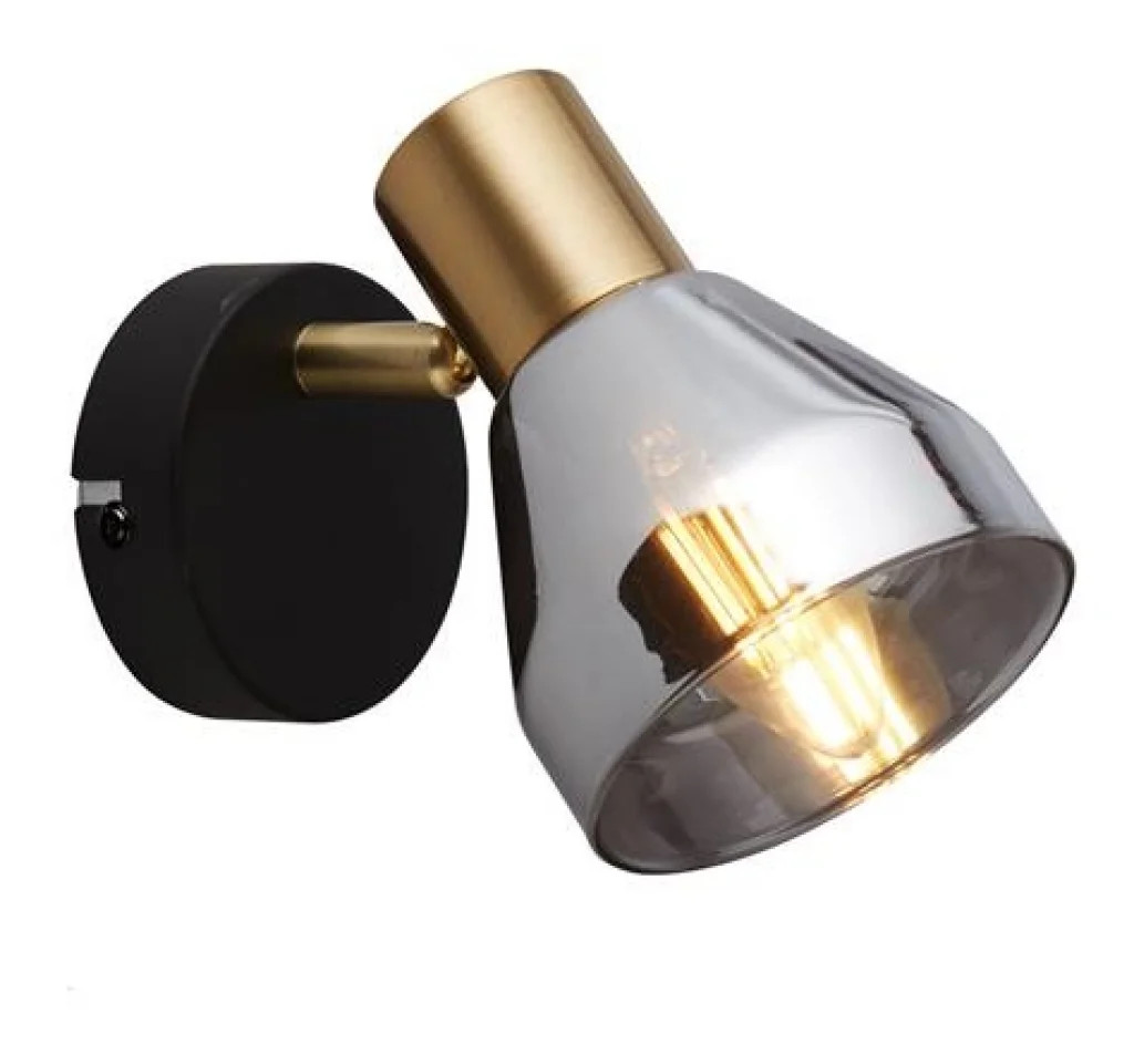 Spot Light Black Westminster & Satin Brass Searchlight 23801-1SM