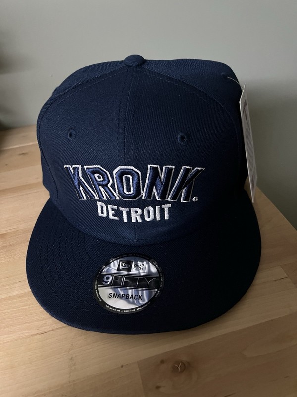KRONK DETROIT BOXING NEW ERA NAVY BLUE SNAPBACK HAT  BNWT