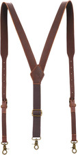 Tourbon Genuine Leather Suspenders for Men Heavy Duty Y Back Design Adjustable S