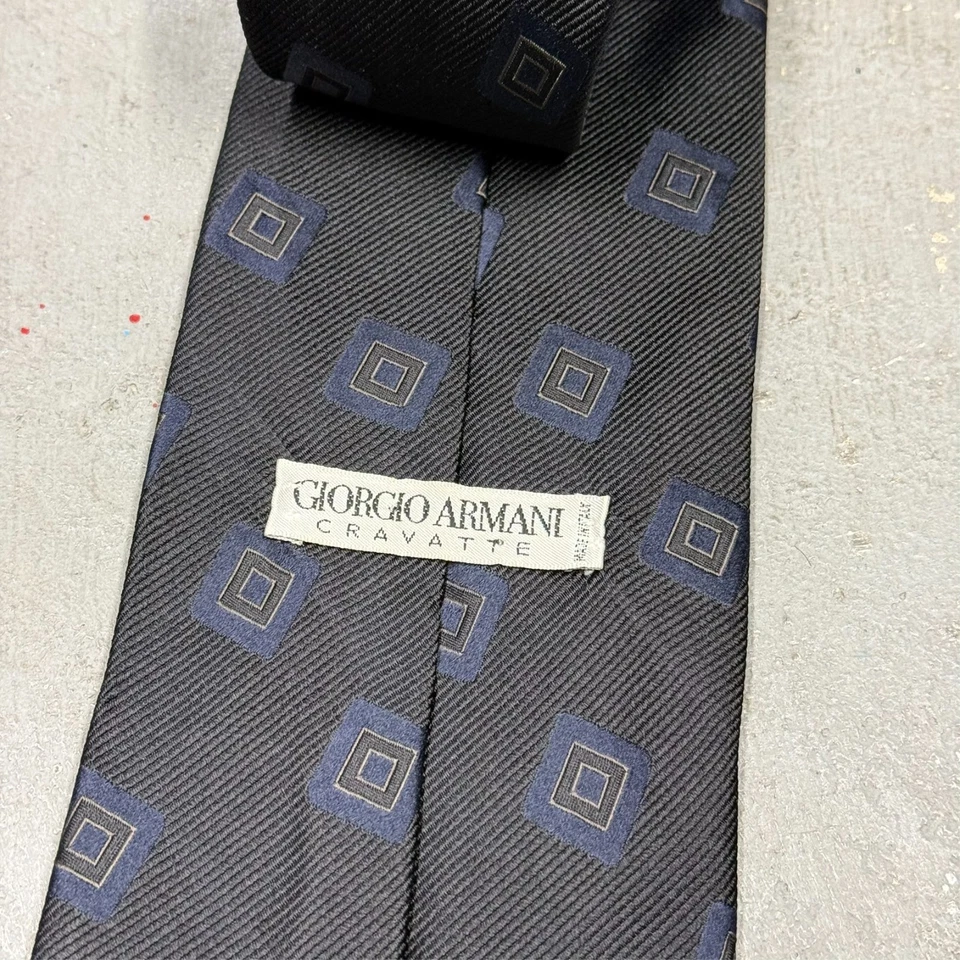 Corbata Giorgio Armani Corbata Patrón Caja 100% Seda Hecha en Italia 4.25" Foto 4 de 4