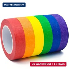 6 Rolls Colored Masking Tape colored painters tape 0.6" x14.3Yard Drafting Tape,