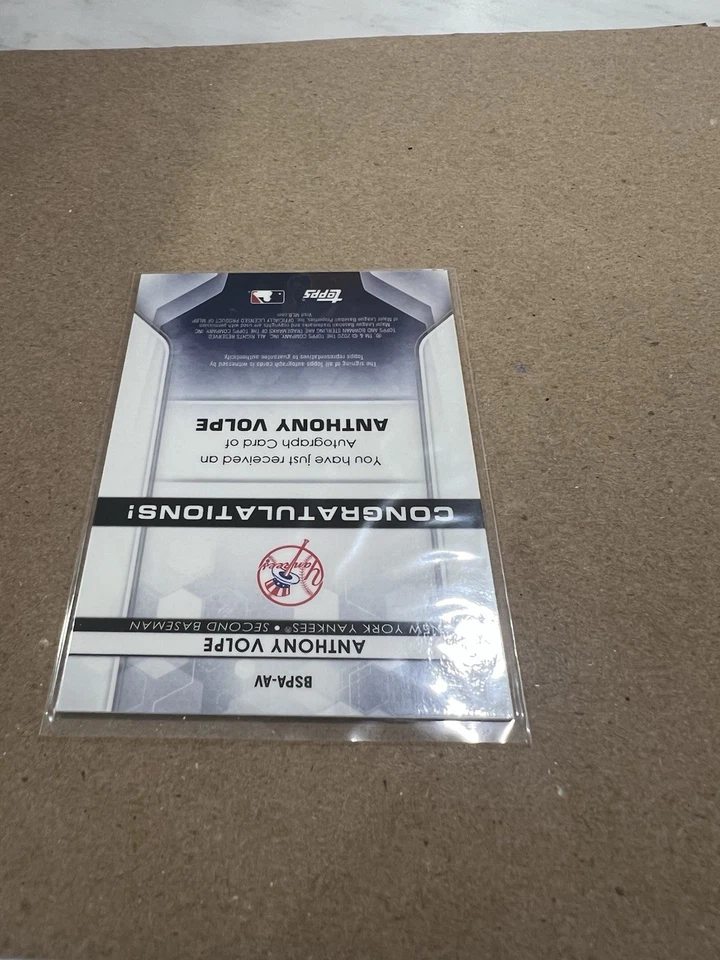 ANTHONY VOLPE AUTO 2020 Bowman Sterling Prospect Autograph Yankees Rookie RC - Image 4 of 4