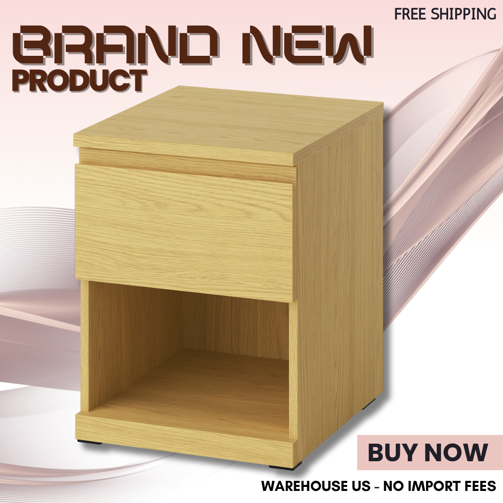 NEW IKEA STORKLINTA Nightstand, Oak effect/with 1 drawer, 15 3