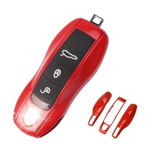 QBUC for Porsche Key Fob Cover,3-Piece Painted Shell Universal, A:Red