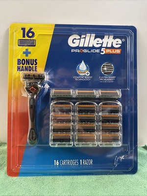 New Gillette Proglide 5 Plus  Refill Cartridges 16 Ct + 1 Razor Handle