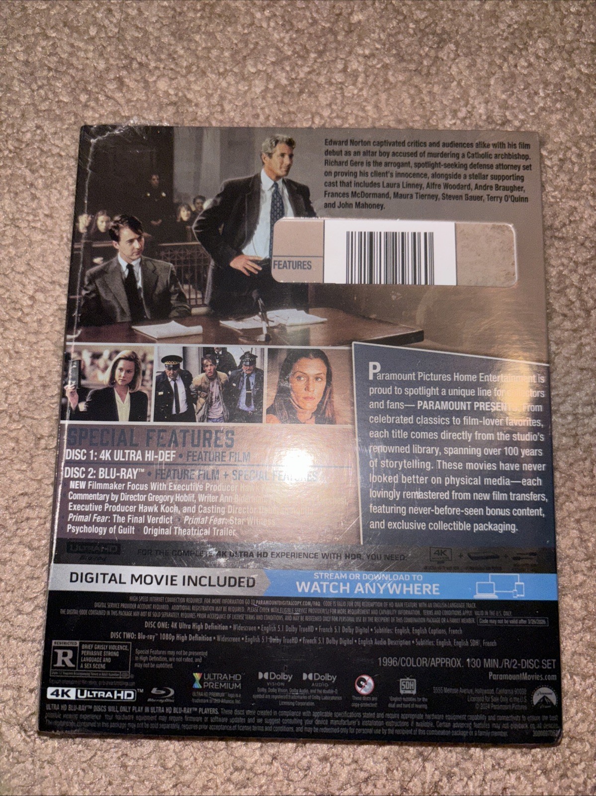 Primal Fear (Ultra HD, 1996)